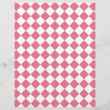 Patrón de cuadros de diamante rosa blanco