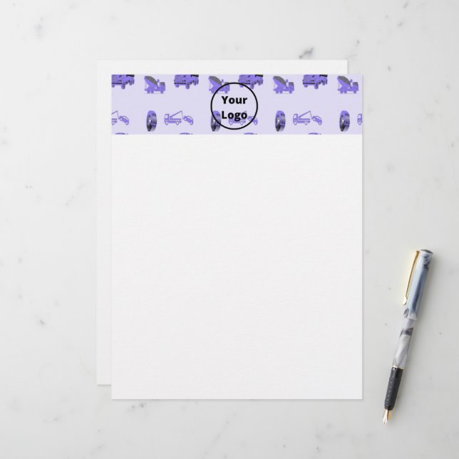 Membrete Patrón de negocios de camiones azules (Anverso/Reverso In Situ)