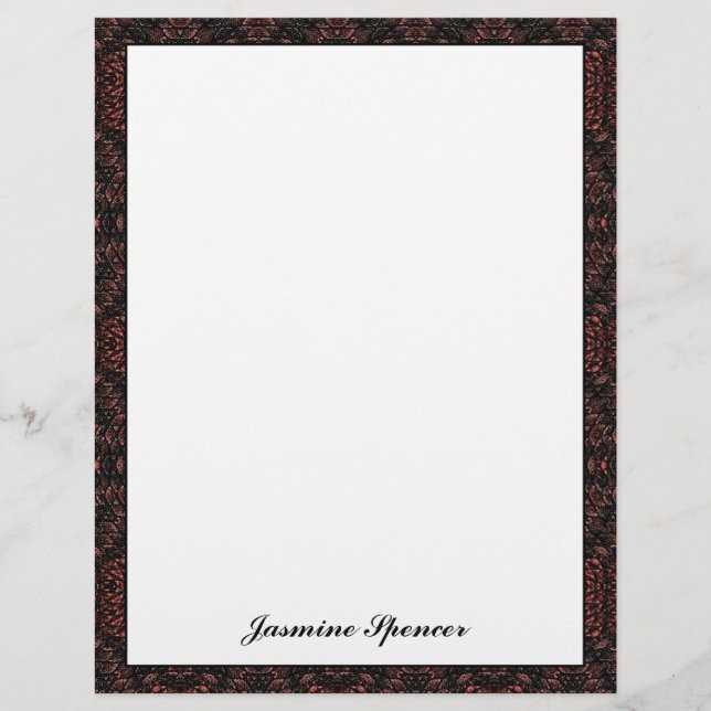 Membrete Patrón de piel de serpiente único marrón (Anverso)