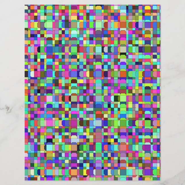 Membrete Patrón multicolor de formas de cuadrados abstracto (Anverso)
