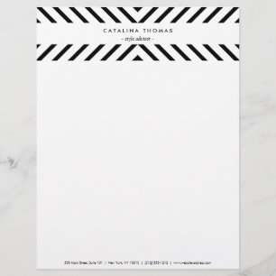 Membrete Patrón negro y blanco de Mod retro