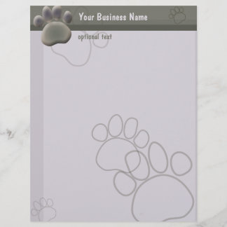 Membrete Paw Tracks Veterinaria de Negocio Letterhead