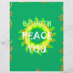 Membrete Paz sea contigo: Verde Inspirador y Amarillo
