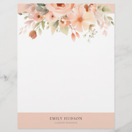 Membrete Peach Boho Floral