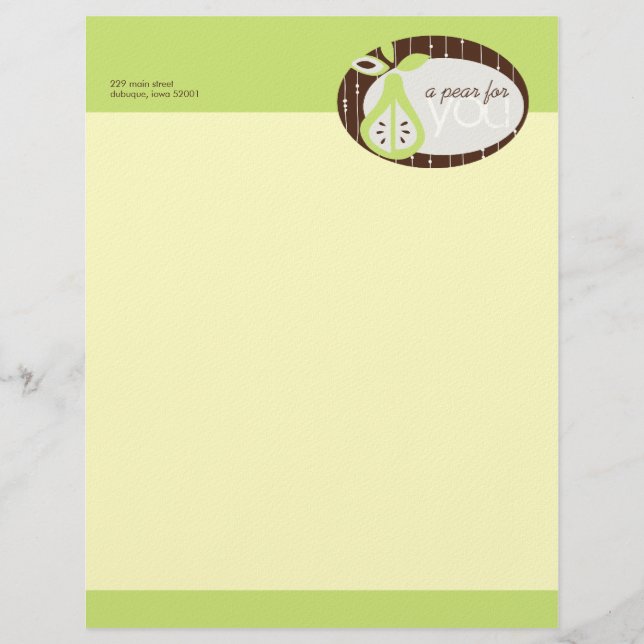 Membrete Pear Para Usted Leterhead (Anverso)