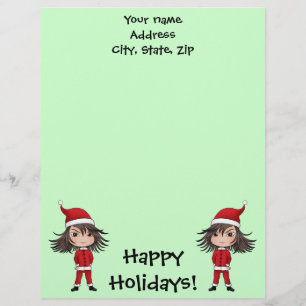 Membrete Pequeños Navidades cortos elf chibi