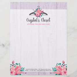 Membrete Perchero de ropa floral boho armario boutique de m