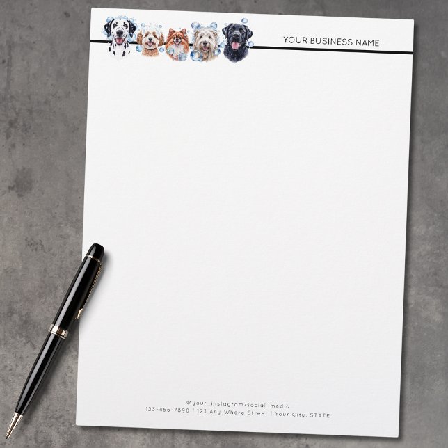 Membrete Perros adorables con burbujas, acuarela (Subido por el creador)