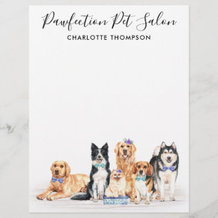 Membrete Perros Adorables Mascota Sitter Dog Groomer Busine