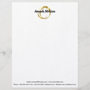 Membrete Personalice el logotipo pintado falso oro de