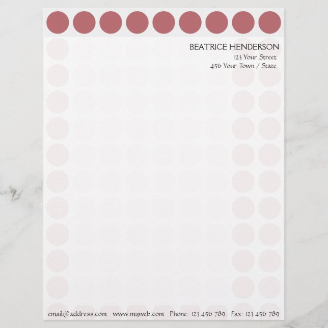 Membrete Personalizable cualquier patrón de puntos de polka (Anverso)