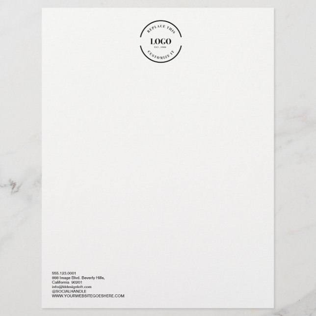 Membrete Personalizable del logotipo de una empresa grande  (Anverso)