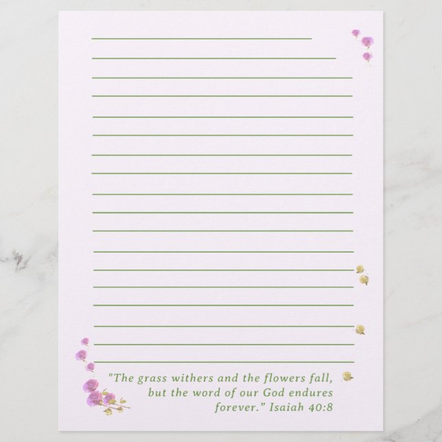 Membrete Personalizable Inspirador floral (Anverso)