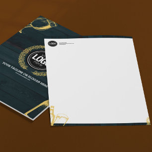 Membrete Personalización de negocios Dark Green Brewery Tem