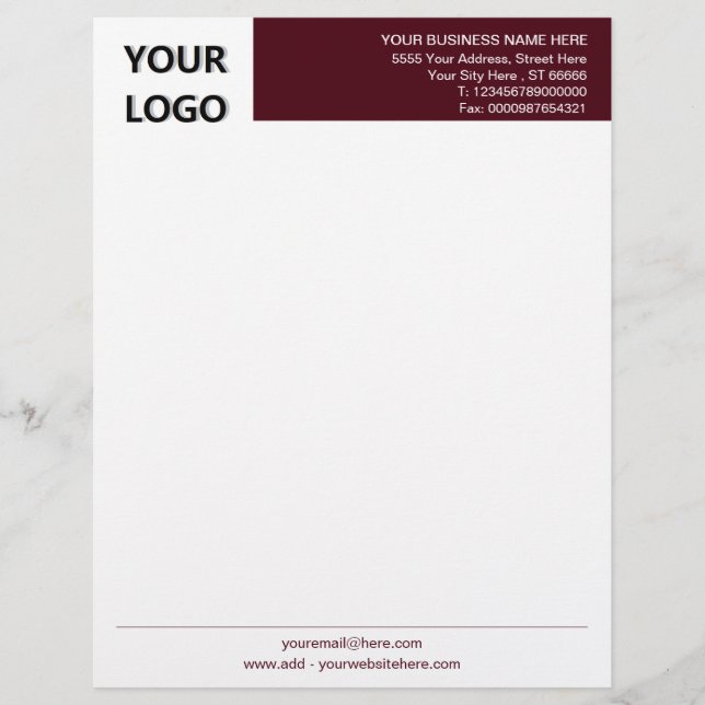 Membrete Personalizado Business Letterhead Diseño propio (Anverso)