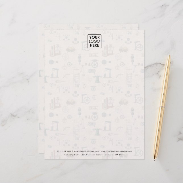 Membrete Personalizado Científico Mecánico de Antigüedades (Anverso/Reverso In Situ)