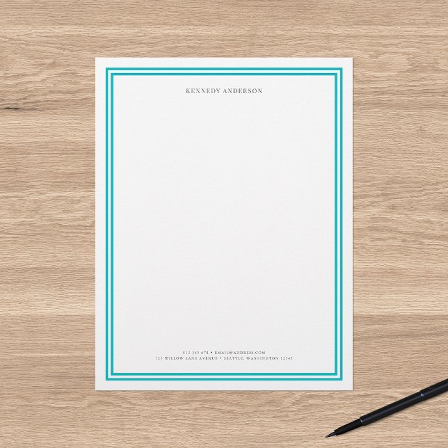 Membrete Personalizado Color Moderno Bordes Clásicos Person (Subido por el creador)