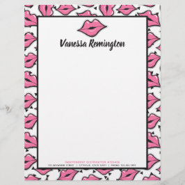 Membrete Personalizado de distribuidor de labios rojos beso