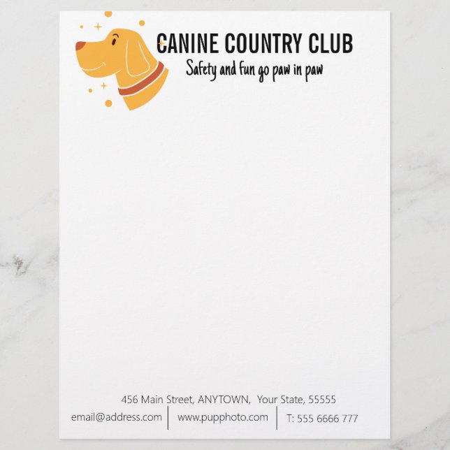 Membrete Personalizado de empresas de abordaje de perros (Anverso)