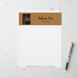 Membrete Personalizado de música fotográfica marrón