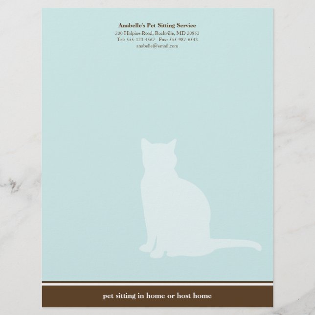 Membrete Personalizado del servicio del mascota elegante (Anverso)