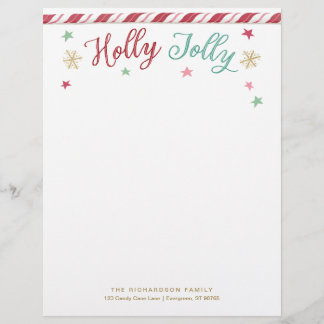 Membrete Personalizado Holly Jolly Navidades Letterhead