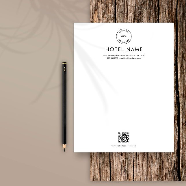 Membrete Personalizado Hotel Guest House Logo QR Code Cualq (Subido por el creador)