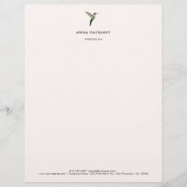 Membrete Personalizado Hummingbird Letterhead