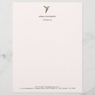 Membrete Personalizado Hummingbird Letterhead