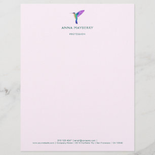 Membrete Personalizado Hummingbird Letterhead