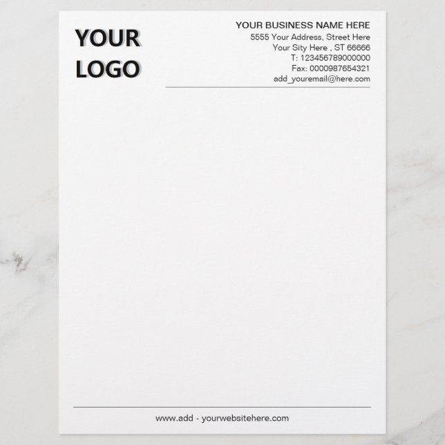 Membrete Personalizado Logotipo comercial Texto Letras pers (Anverso)