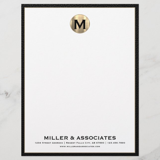 Membrete Personalizado Monograma Business Letterhead (Anverso)