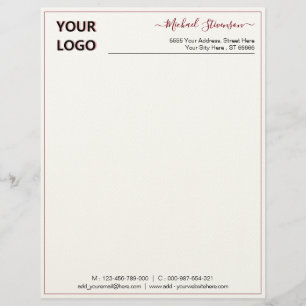 Membrete Personalizado Nombre de logotipo Información Letra