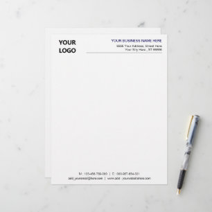 Membrete Personalizado QR Code Business Letterhead con logo