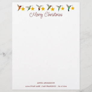 Membrete Personalizado Vacaciones Hummingbirds Letterhead