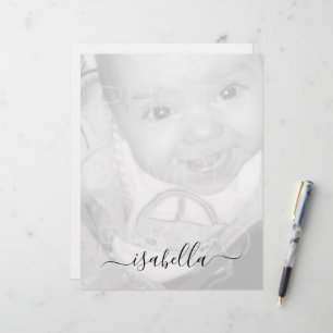 Membrete Personalizar Tu foto en blanco negro Monograma nom