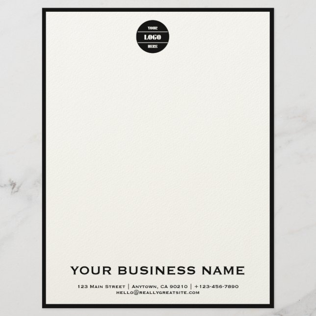 Membrete Personalized Modern Business Logo Letterhead  (Anverso)