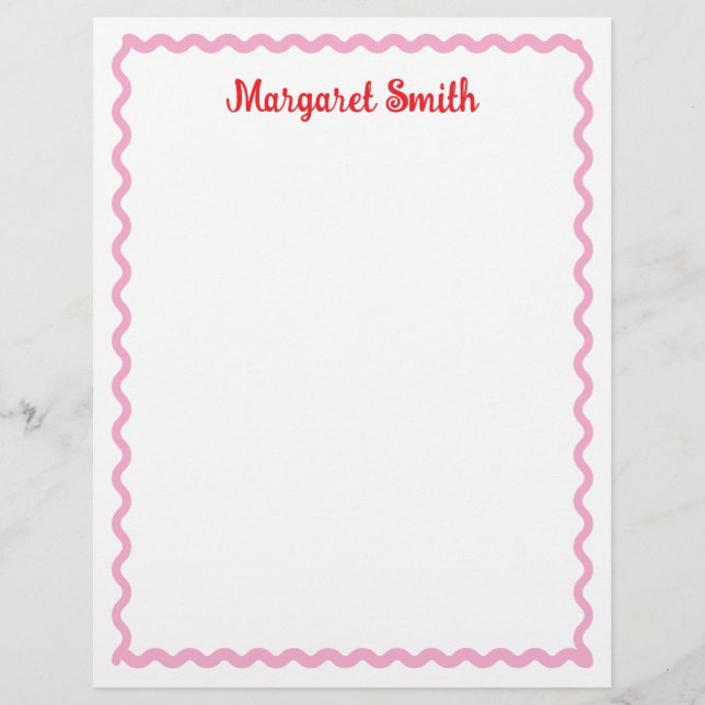 Membrete Personalized Monogram Notepads with Scallop Border (Anverso)