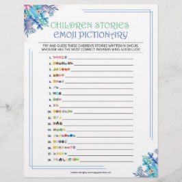 Membrete Piccionario de Emoji de historias infantiles [Flor