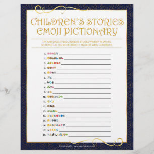 Membrete Piccionario de Emoji de historias infantiles [Gold