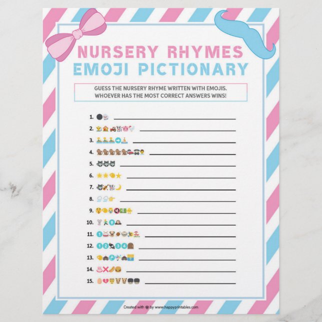 Membrete Piccionario de Emoji de rimas de enfermería [sorpr (Anverso)