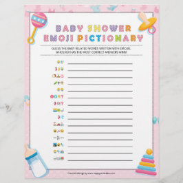 Membrete Piccionario de Emoji del bebé [Baby Basics Pink]