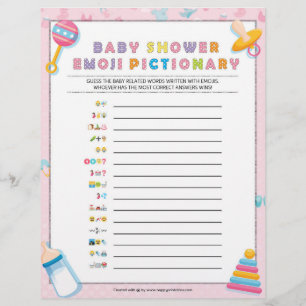 Membrete Piccionario de Emoji del bebé [Baby Basics Pink]
