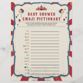 Membrete Piccionario de Emoji del bebé [tema del circo]