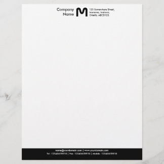 Membrete Pie de color monograma - negro