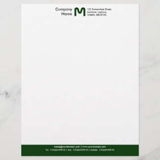 Membrete Pie de color monograma - Verde oscuro