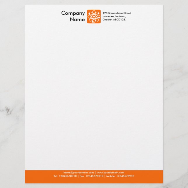 Membrete Pie de color - Naranja (Anverso)