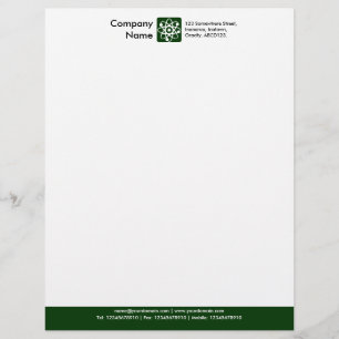 Membrete Pie de página del color - verde oscuro