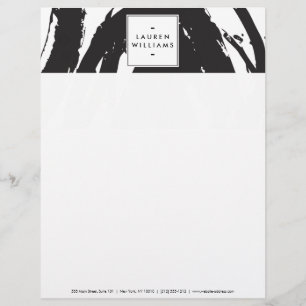 Membrete Pinceles elegantes y abstractos en blanco y negro