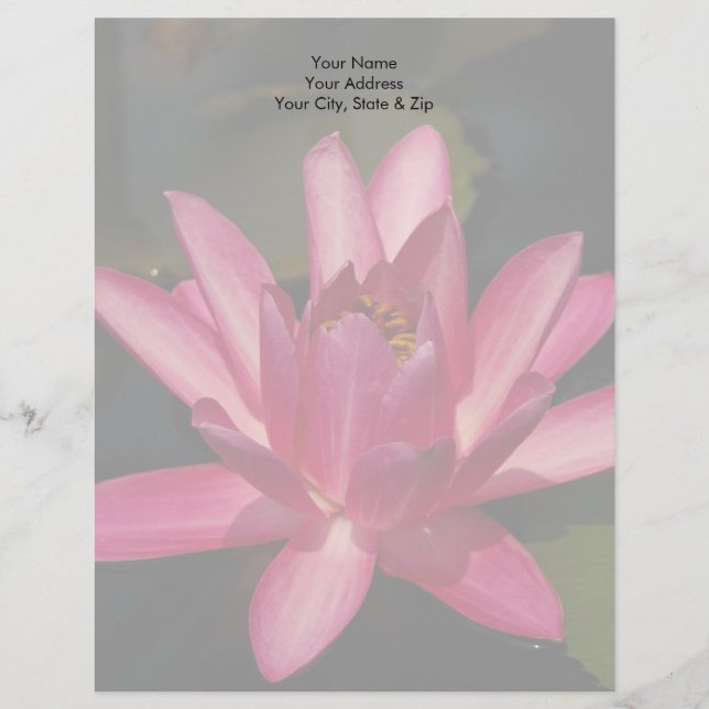 Membrete Pink Lotus Water (Anverso)